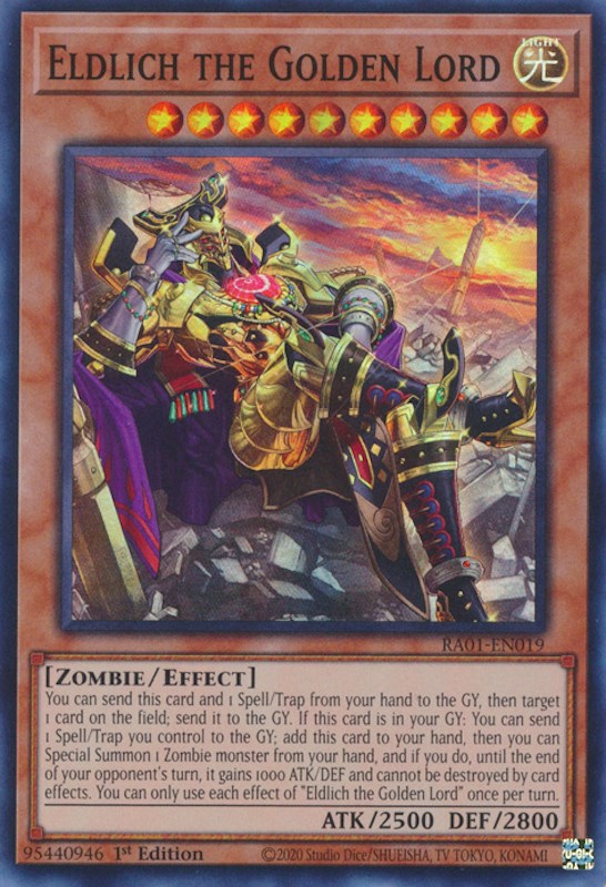 Eldlich the Golden Lord (Alternate Art) [RA01-EN019] Super Rare | Black Swamp Games