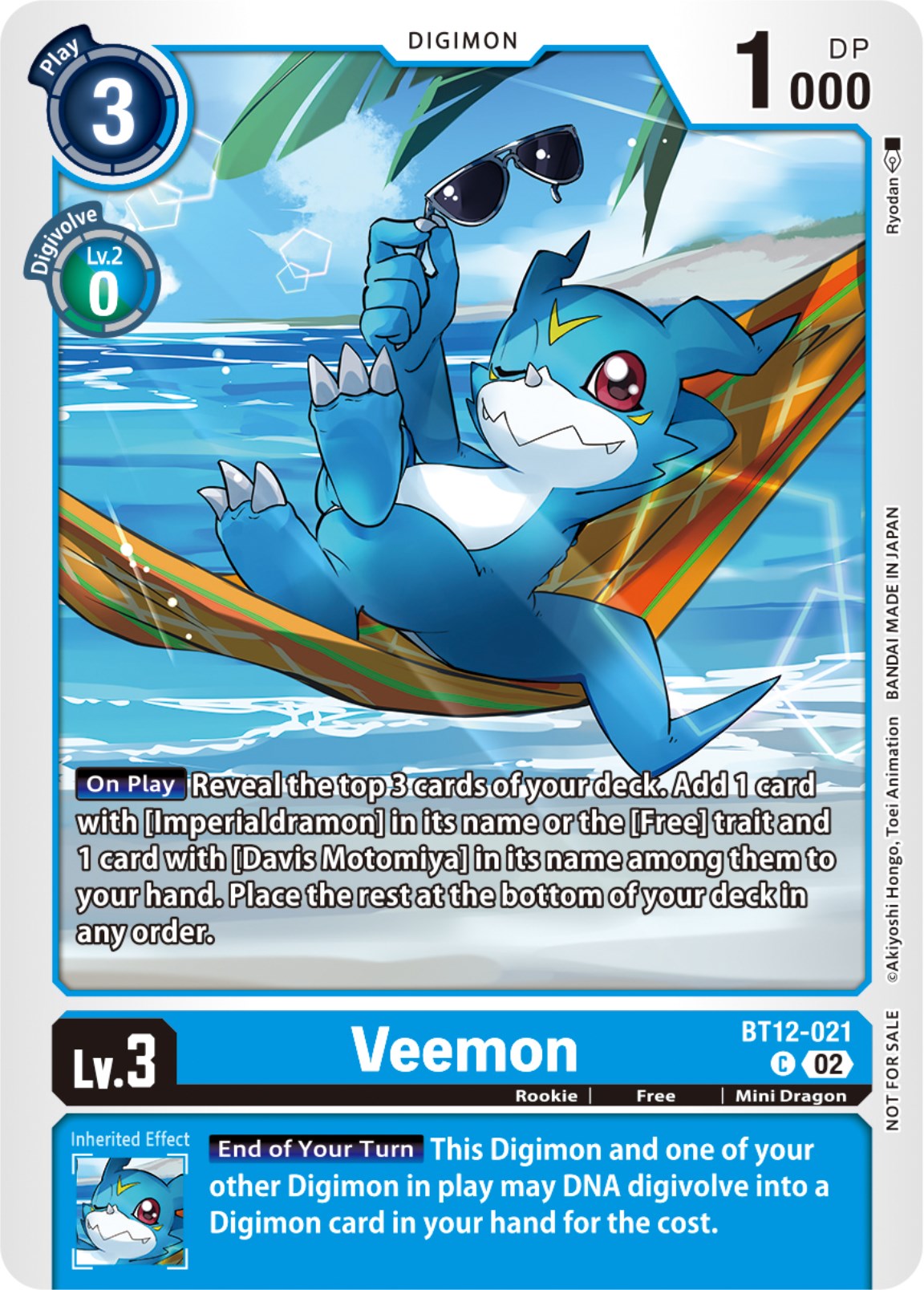 Veemon [BT12-021] (NYCC 2023 Demo Deck) [Across Time] | Black Swamp Games