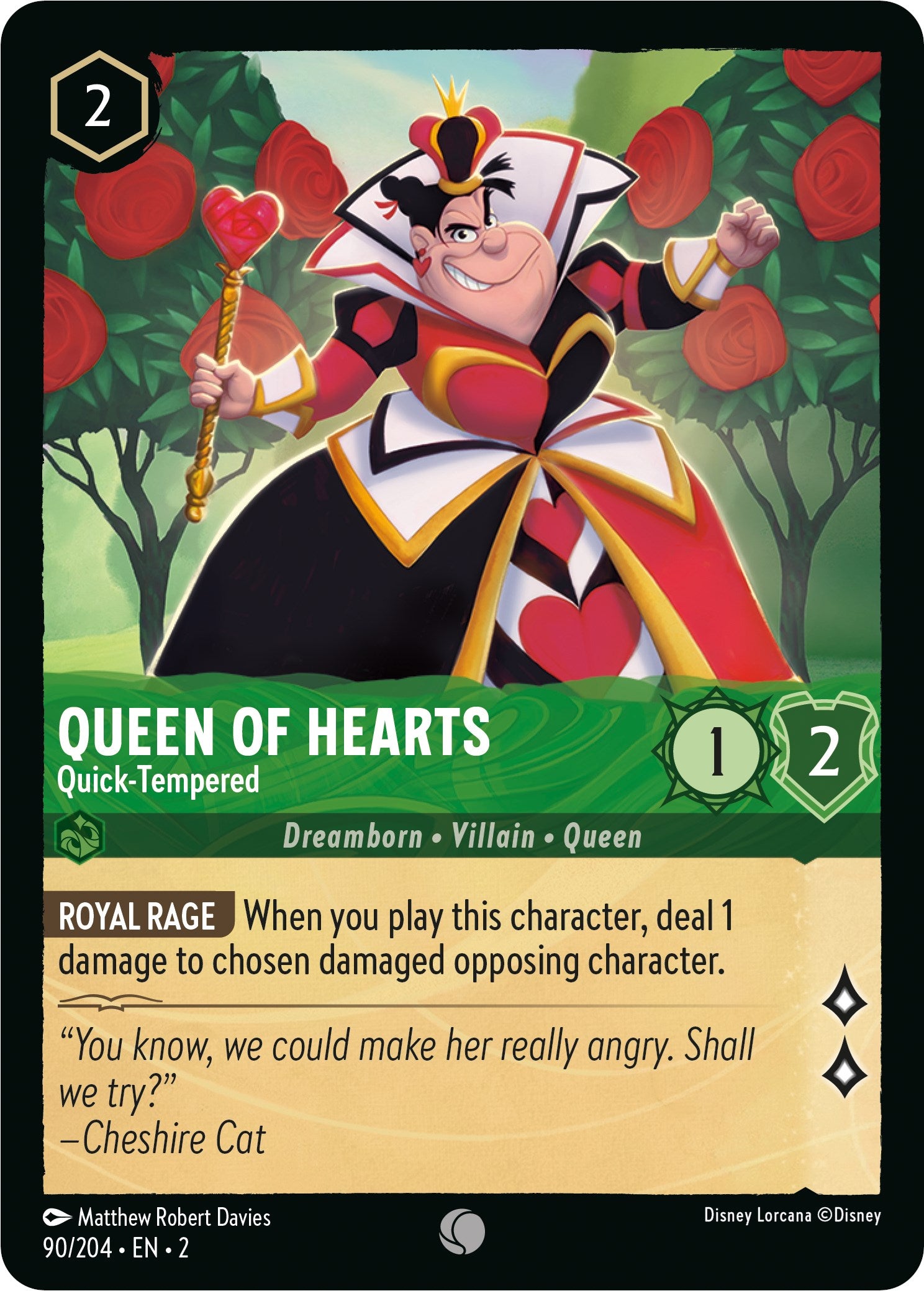 Queen of Hearts - Quick-Tempered (90/204) [Rise of the Floodborn] | Black Swamp Games