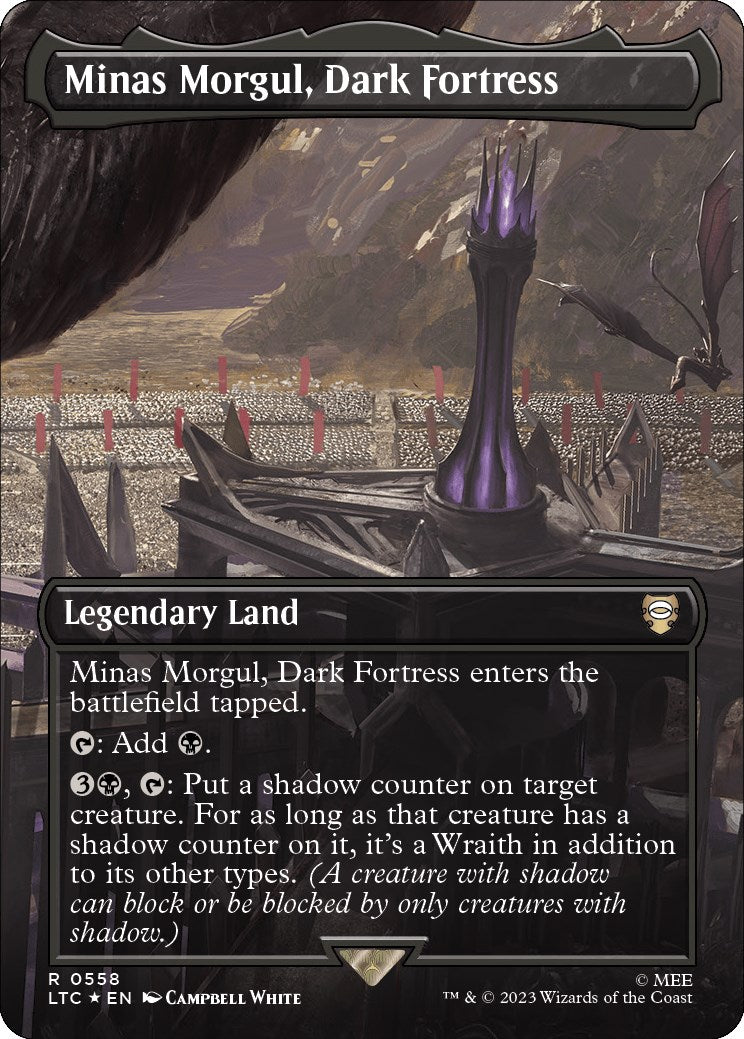 Minas Morgul, Dark Fortress (Borderless) (Surge Foil) [The Lord of the Rings: Tales of Middle-Earth Commander] | Black Swamp Games