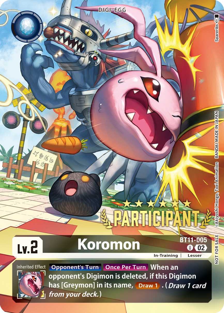 Koromon [BT11-005] (Digimon 3-On-3 November 2023 Participation) [Dimensional Phase] | Black Swamp Games