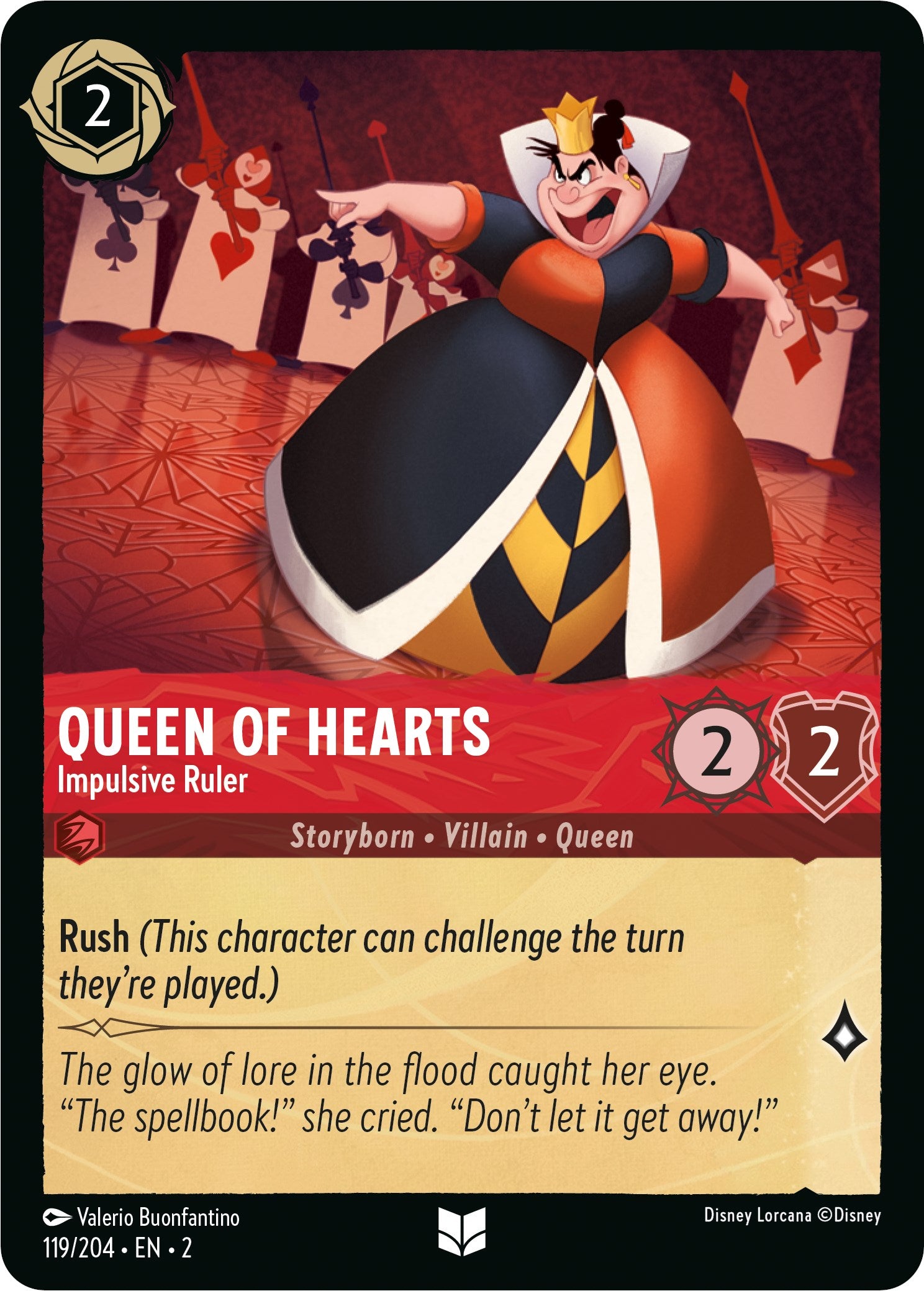 Queen of Hearts - Impulsive Ruler (119/204) [Rise of the Floodborn] | Black Swamp Games