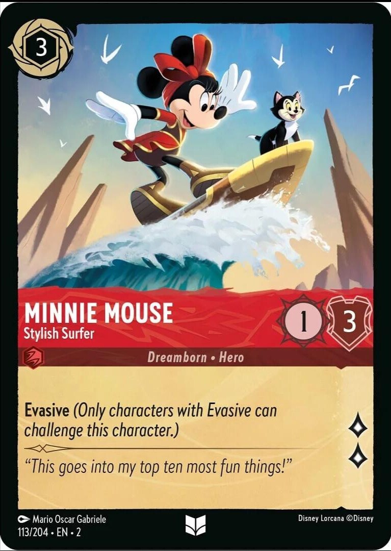 Minnie Mouse - Stylish Surfer (113/204) [Rise of the Floodborn] | Black Swamp Games