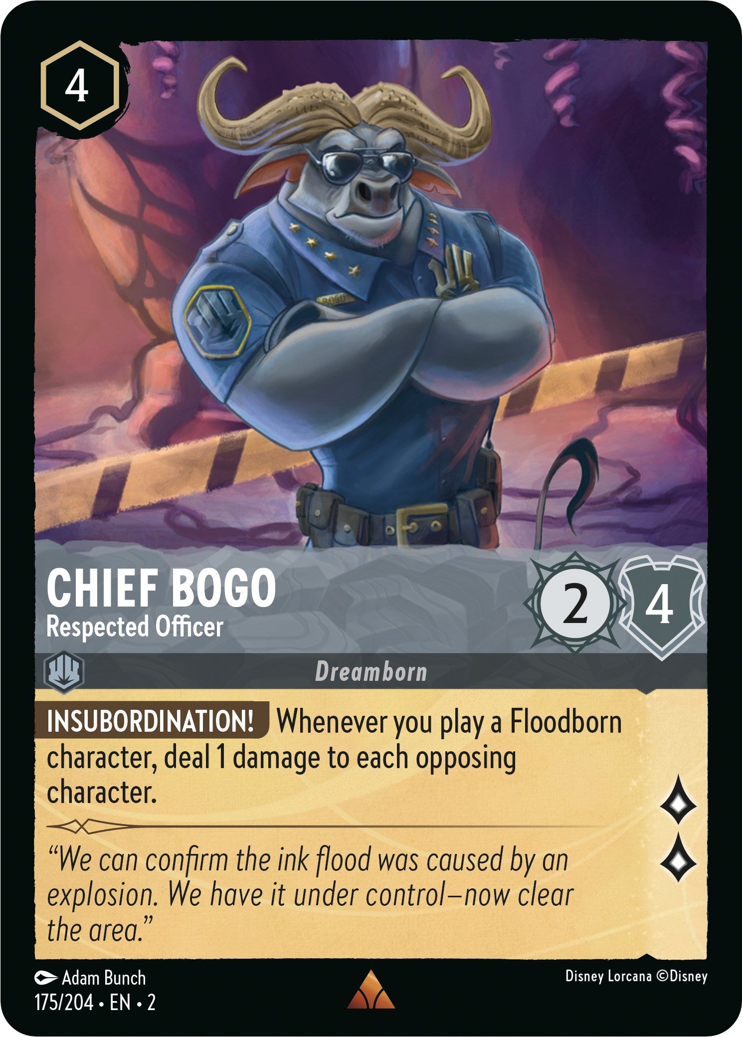 Chief Bogo - Respected Officer (175/204) [Rise of the Floodborn] | Black Swamp Games