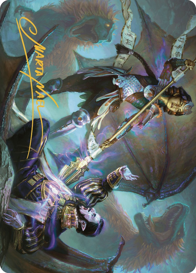 Huatli's Final Strike Art Card (Gold-Stamped Signature) [The Lost Caverns of Ixalan Art Series] | Black Swamp Games