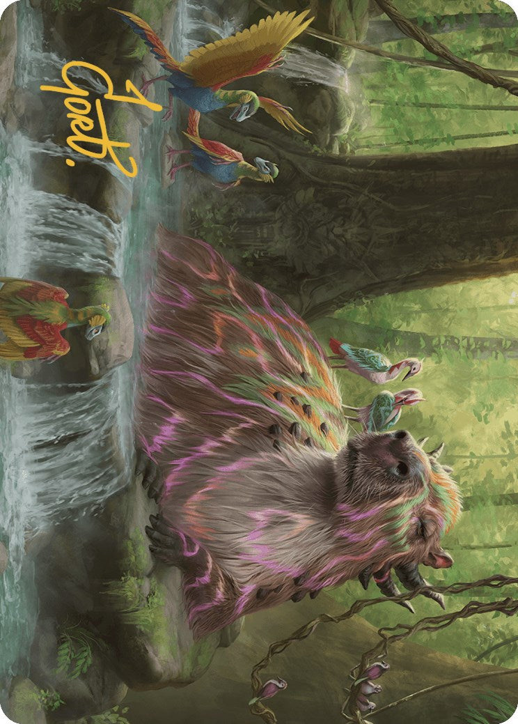 Basking Capybara Art Card (Gold-Stamped Signature) [The Lost Caverns of Ixalan Art Series] | Black Swamp Games