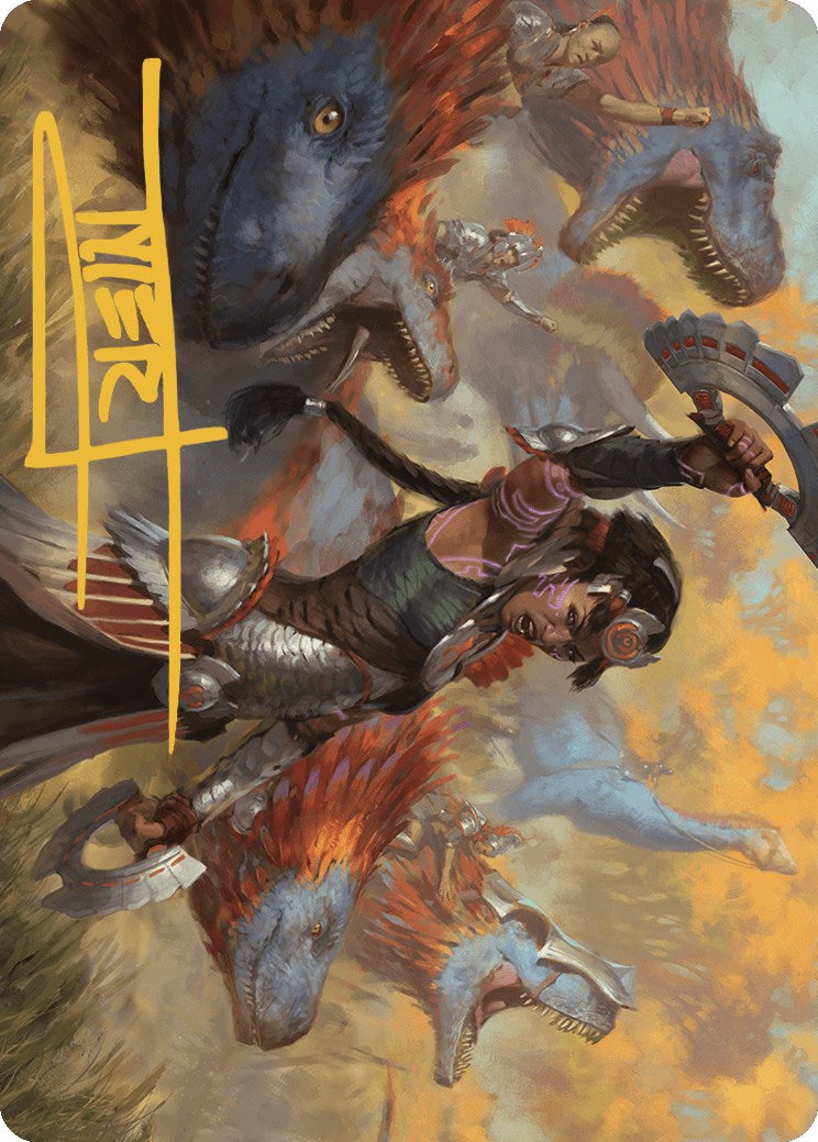 Huatli, Poet of Unity Art Card (Gold-Stamped Signature) [The Lost Caverns of Ixalan Art Series] | Black Swamp Games