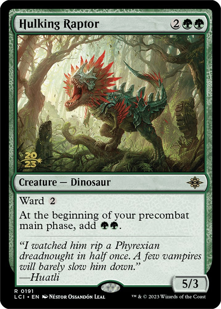 Hulking Raptor [The Lost Caverns of Ixalan Prerelease Cards] | Black Swamp Games