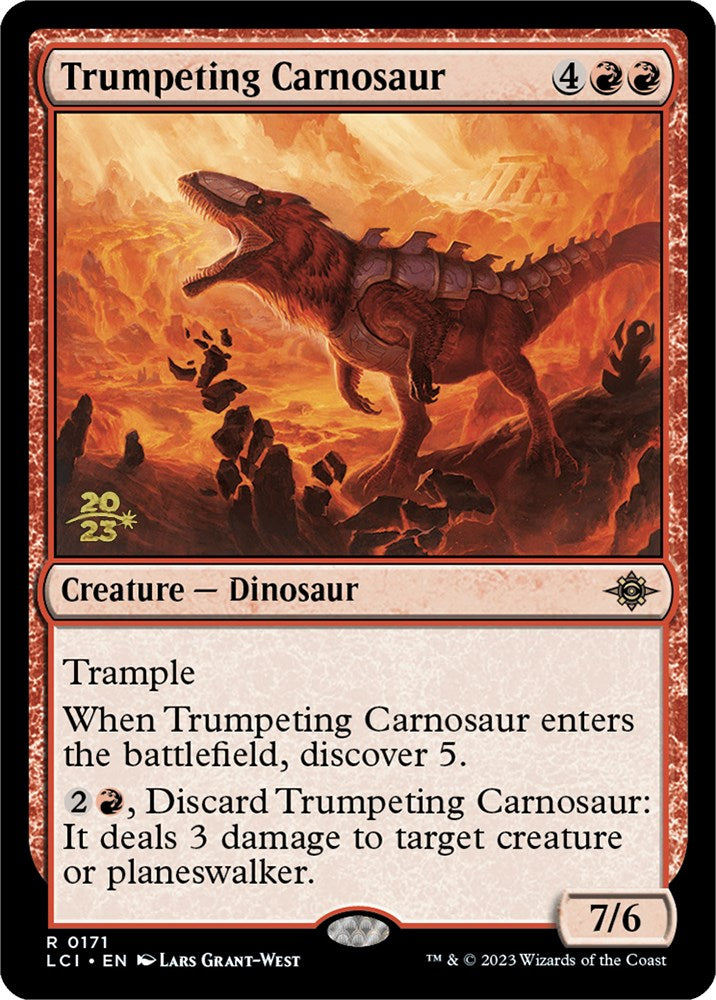 Trumpeting Carnosaur [The Lost Caverns of Ixalan Prerelease Cards] | Black Swamp Games