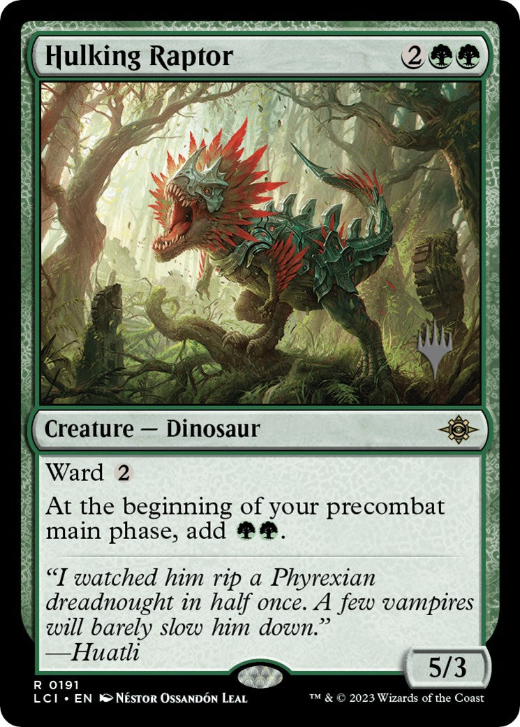 Hulking Raptor (Promo Pack) [The Lost Caverns of Ixalan Promos] | Black Swamp Games