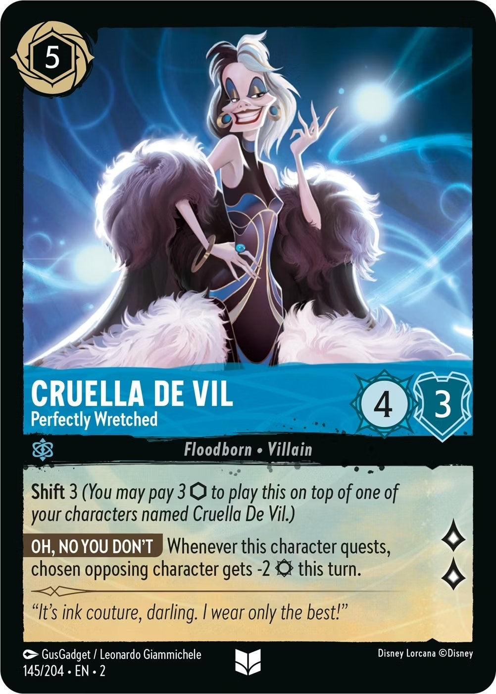 Cruella De Vil - Perfectly Wretched (145/204) [Rise of the Floodborn] | Black Swamp Games