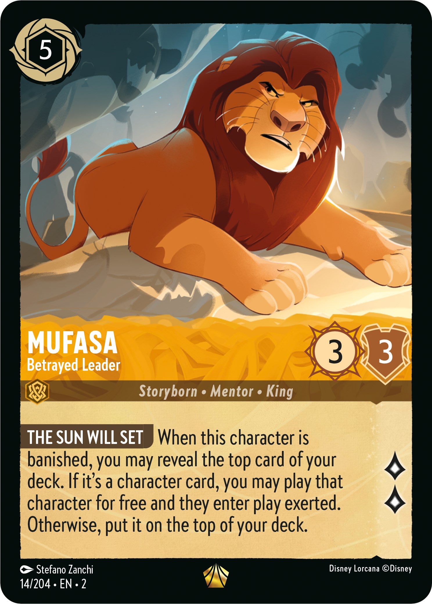Mufasa - Betrayed Leader (14/204) [Rise of the Floodborn] | Black Swamp Games