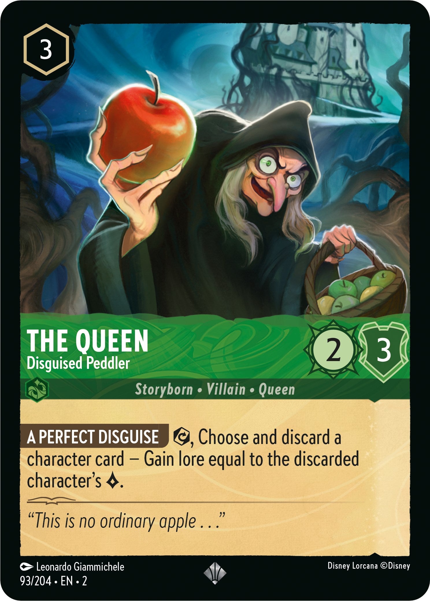 The Queen - Disguised Peddler (93/204) [Rise of the Floodborn] | Black Swamp Games