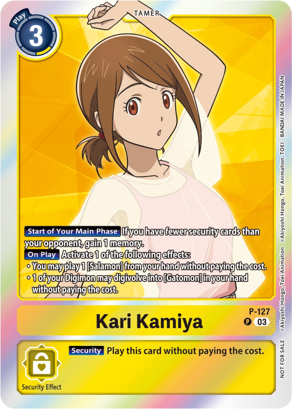 Kari Kamiya [P-127] (Tamer Party Pack -The Beginning- Ver. 2.0) [Promotional Cards] | Black Swamp Games