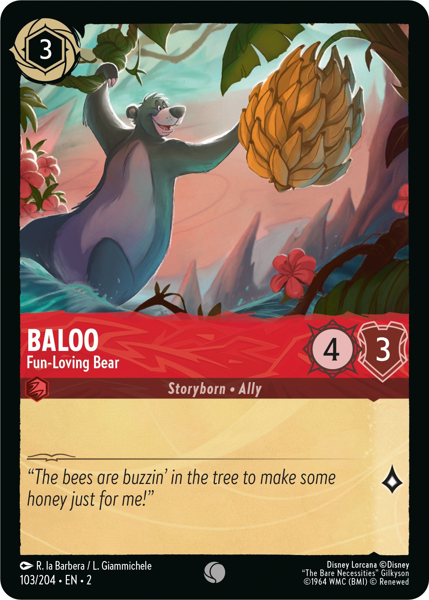 Baloo - Fun-Loving Bear (103/204) [Rise of the Floodborn] | Black Swamp Games