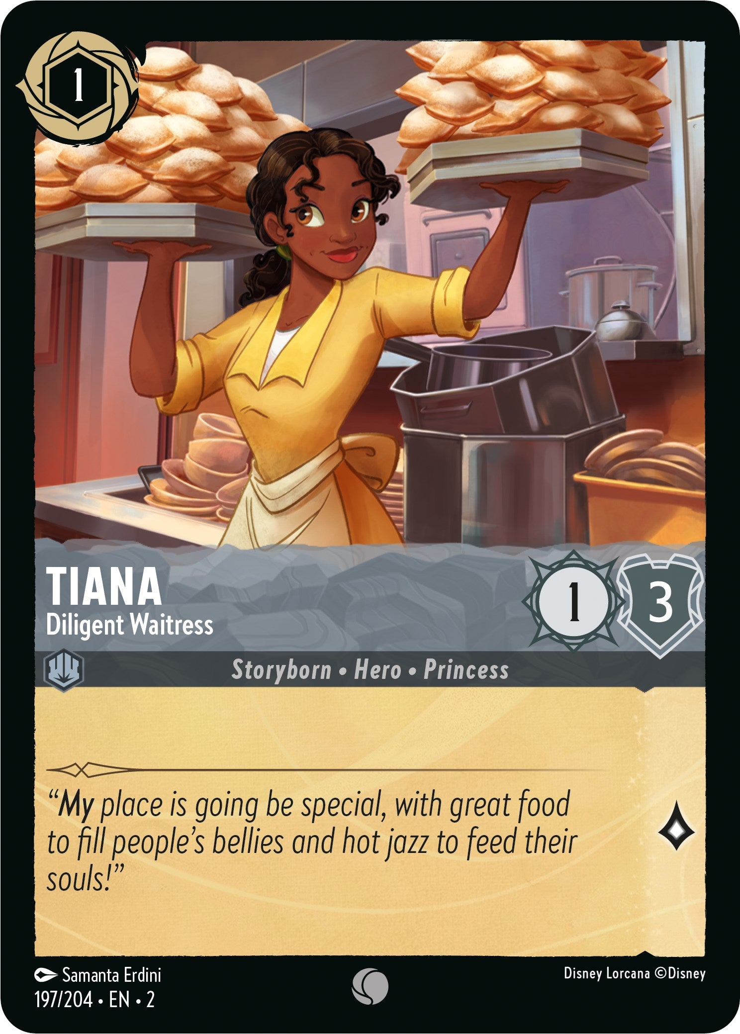 Tiana - Diligent Waitress (197/204) [Rise of the Floodborn] | Black Swamp Games