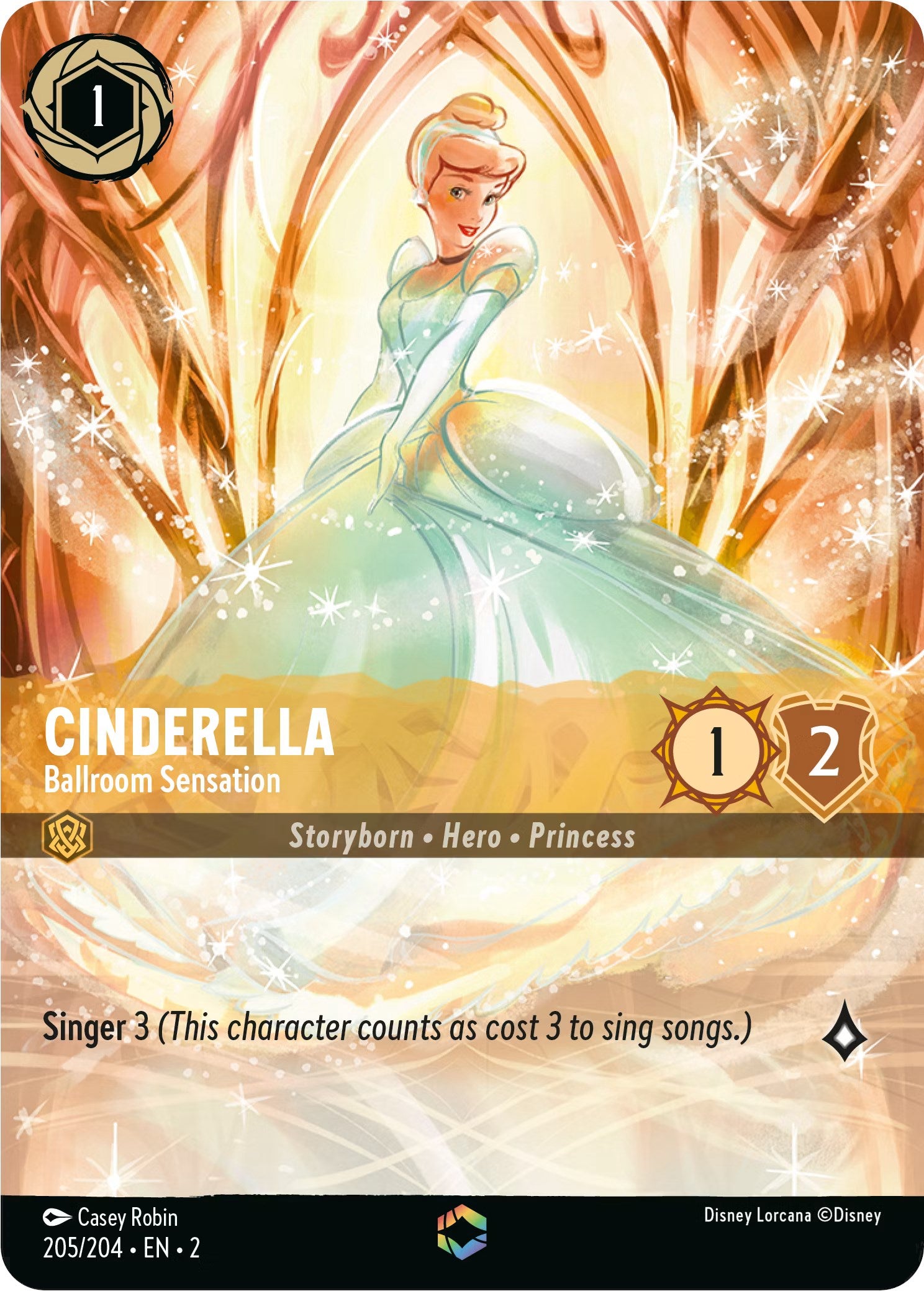 Cinderella - Ballroom Sensation (Enchanted) (205/204) [Rise of the Floodborn] | Black Swamp Games