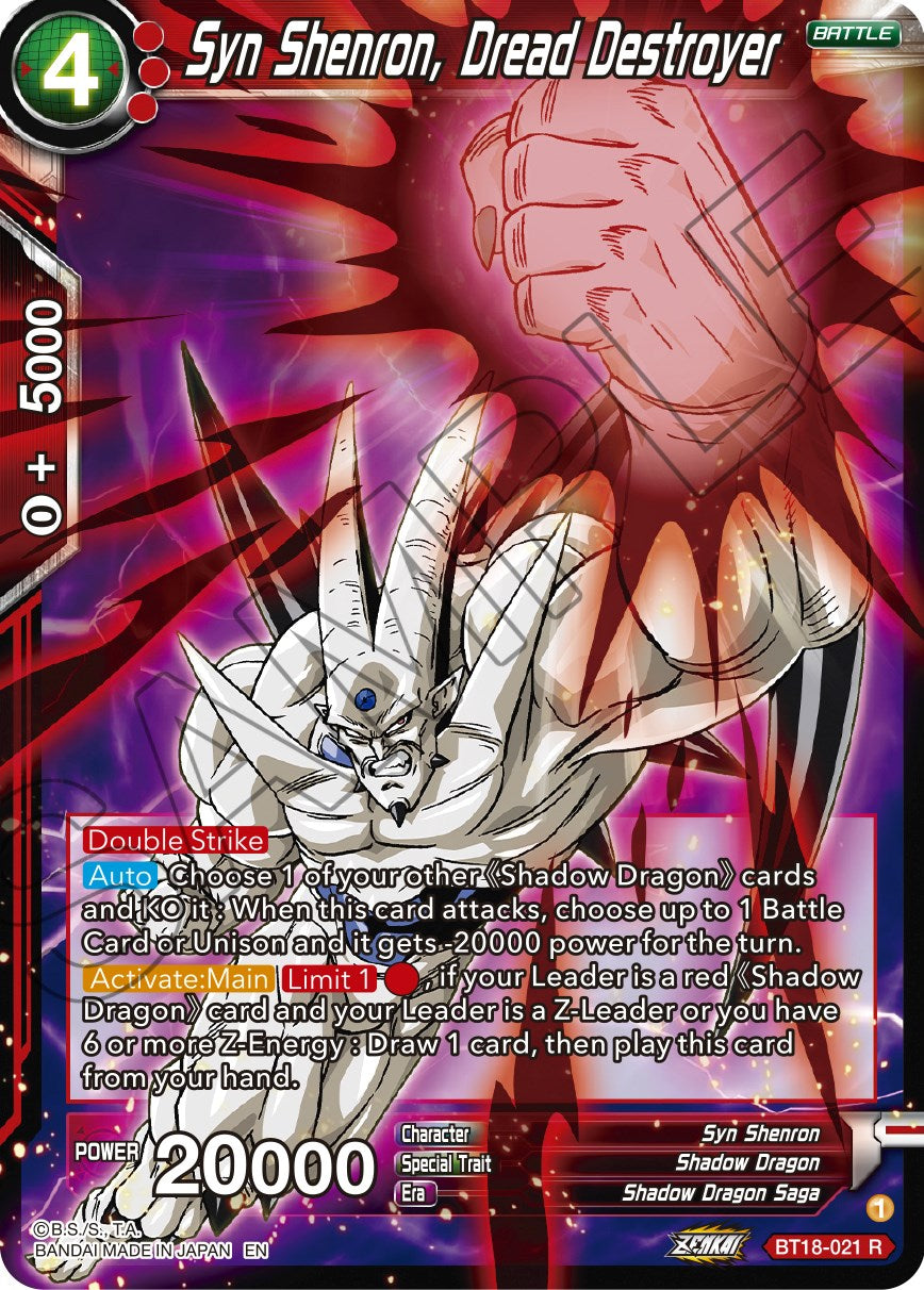 Syn Shenron, Dread Destroyer (BT18-021) [Dawn of the Z-Legends] | Black Swamp Games