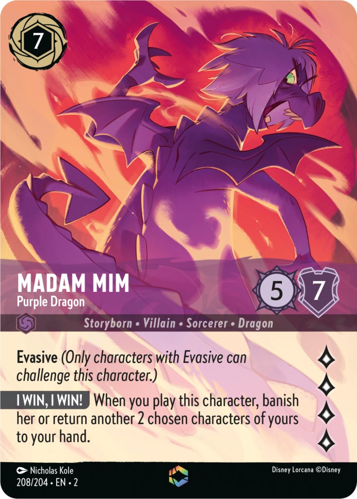 Madam Mim - Purple Dragon (Enchanted) (208/204) [Rise of the Floodborn] | Black Swamp Games