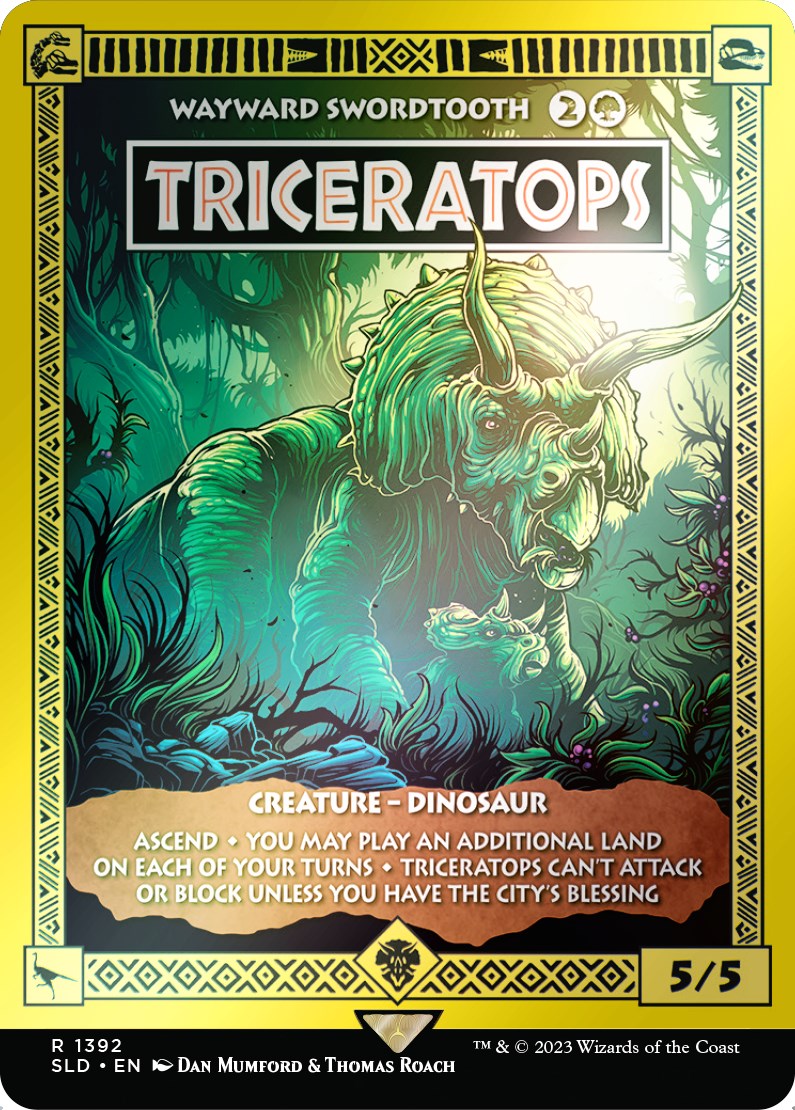 Triceratops - Wayward Swordtooth (Rainbow Foil) [Secret Lair Drop Series] | Black Swamp Games