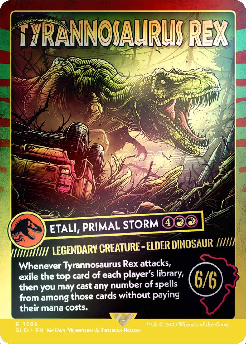 Tyrannosaurus Rex - Etali, Primal Storm (Rainbow Foil) [Secret Lair Drop Series] | Black Swamp Games