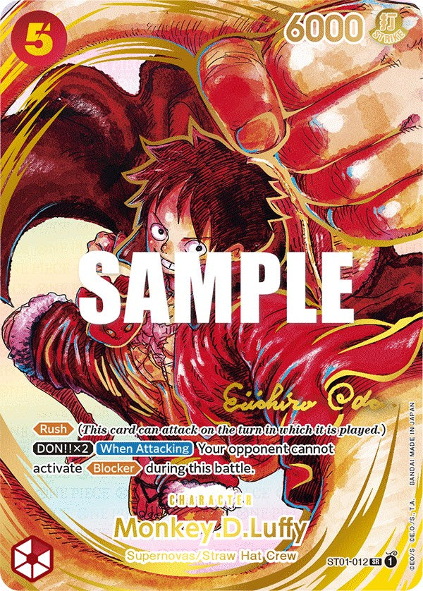 Monkey.D.Luffy (Alternate Art) (Gold-Stamped Signature) [Starter Deck: Straw Hat Crew] | Black Swamp Games