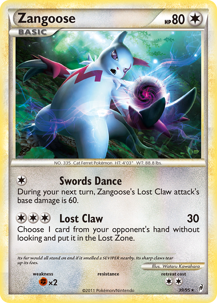 Zangoose (39/95) [HeartGold & SoulSilver: Call of Legends] | Black Swamp Games
