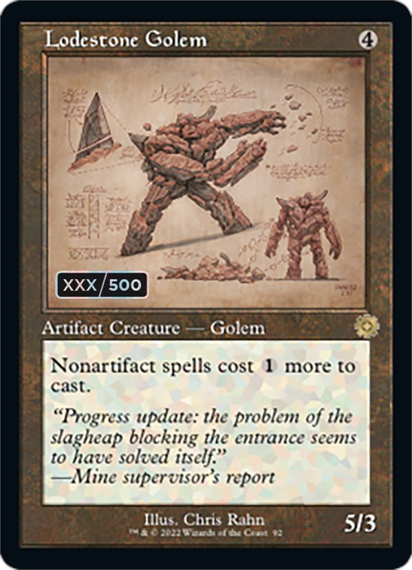 Lodestone Golem (Retro Schematic) (Serialized) [The Brothers' War Retro Artifacts] | Black Swamp Games