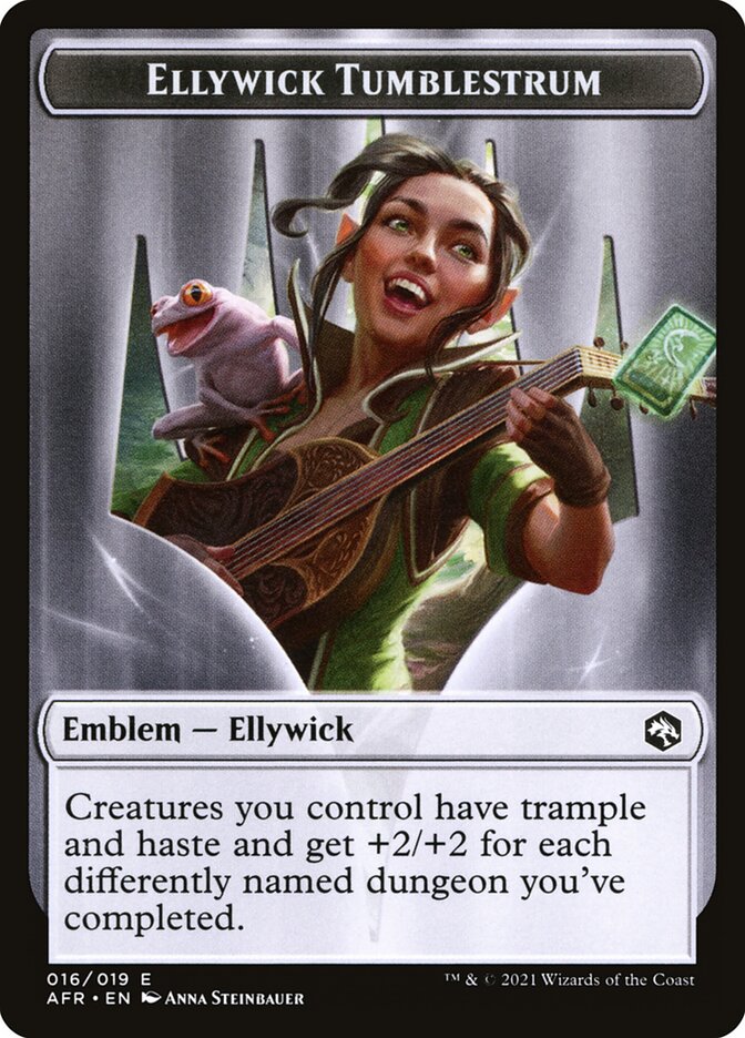 Dog Illusion // Ellywick Tumblestrum Emblem Double-Sided Token [Dungeons & Dragons: Adventures in the Forgotten Realms Tokens] | Black Swamp Games