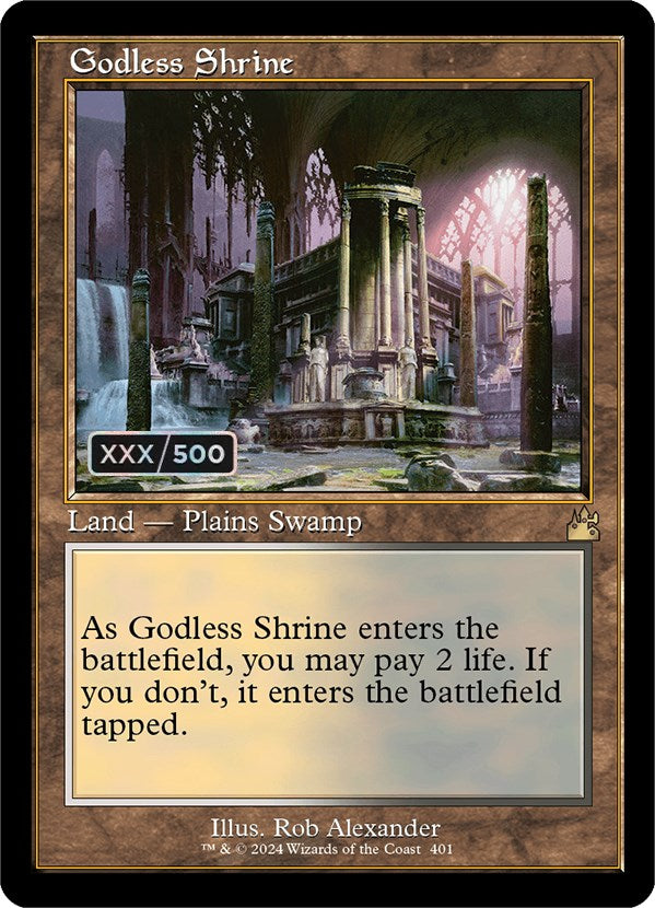 Godless Shrine (Retro) (Serialized) [Ravnica Remastered] | Black Swamp Games