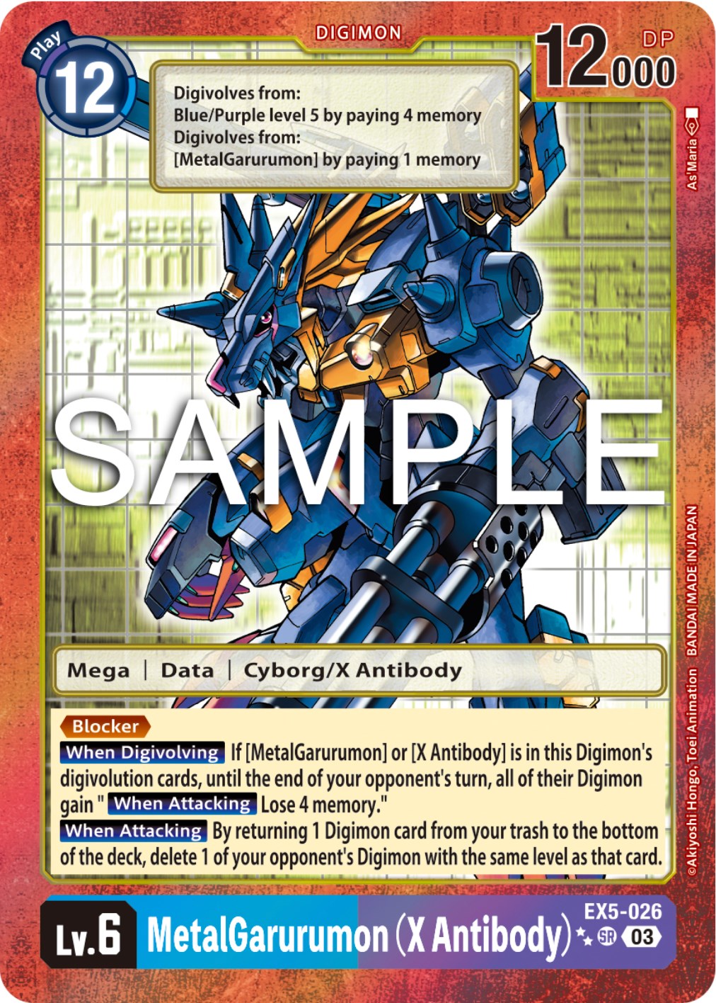 MetalGarurumon (X Antibody) [EX5-026] (2 Star Alternate Art) [Animal Colosseum] | Black Swamp Games