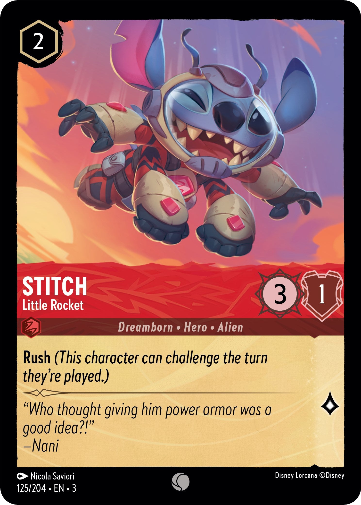 Stitch - Little Rocket (125/204) [Into the Inklands] | Black Swamp Games