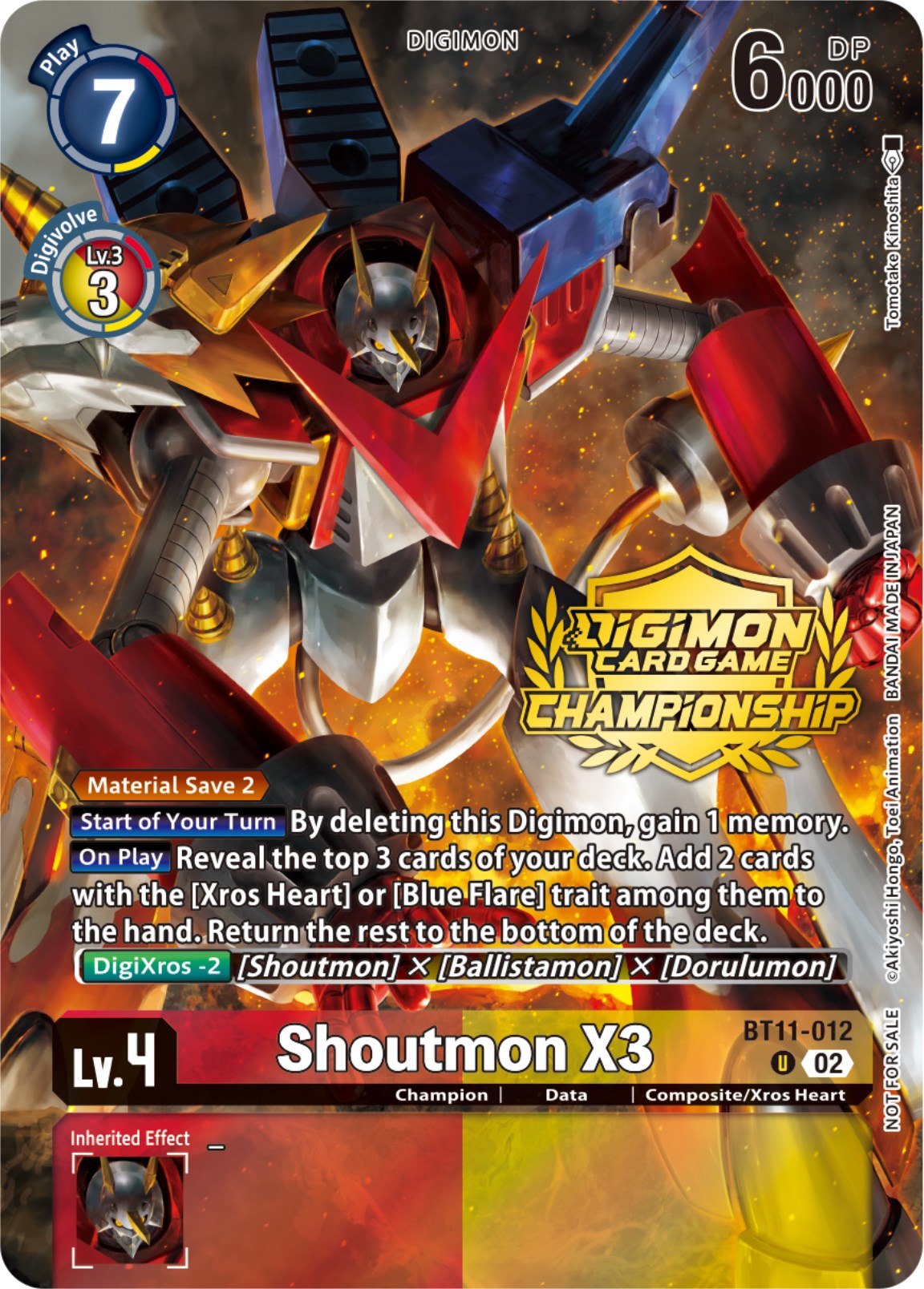 Shoutmon X3 [BT11-012] (Championship 2023 Tamers Pack) [Dimensional Phase Promos] | Black Swamp Games