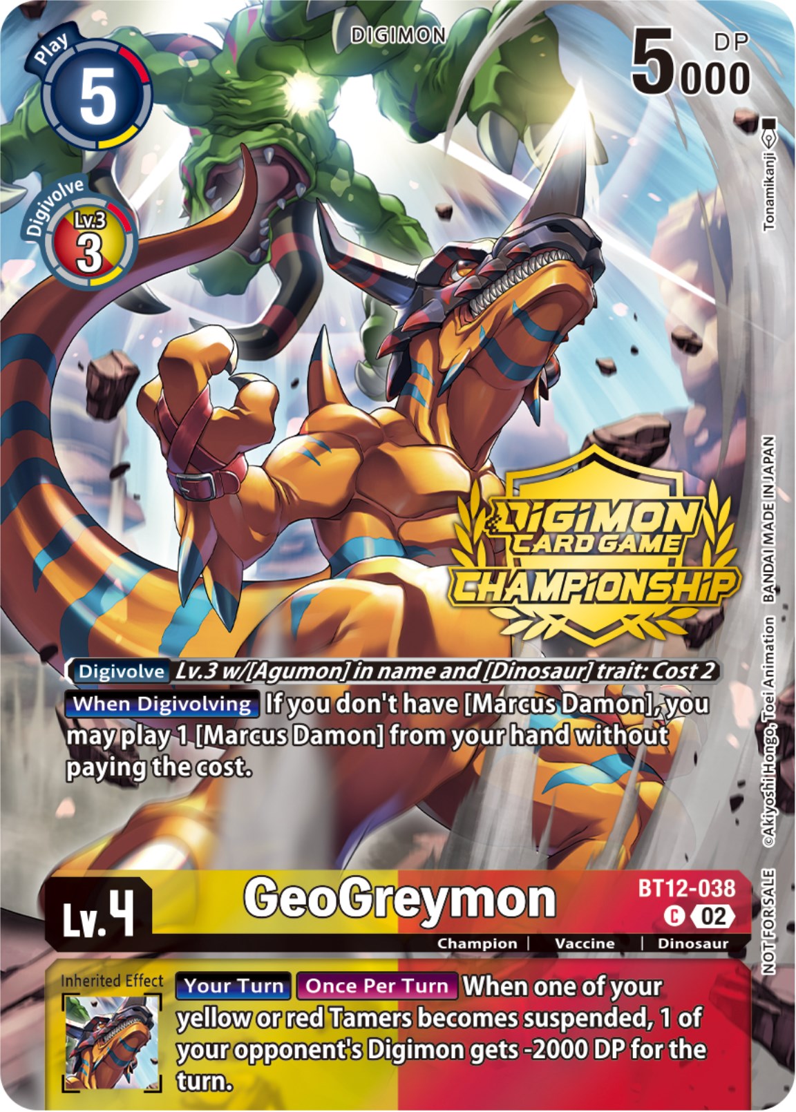 GeoGreymon [BT12-038] (Championship 2023 Tamers Pack) [Across Time Promos] | Black Swamp Games