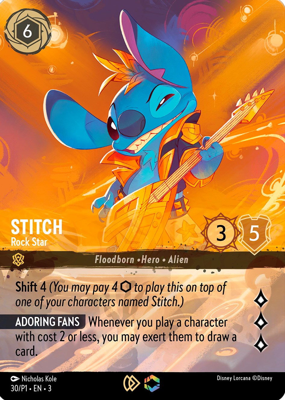 Stitch - Rock Star (Store Championship) (30) [Promo Cards] | Black Swamp Games