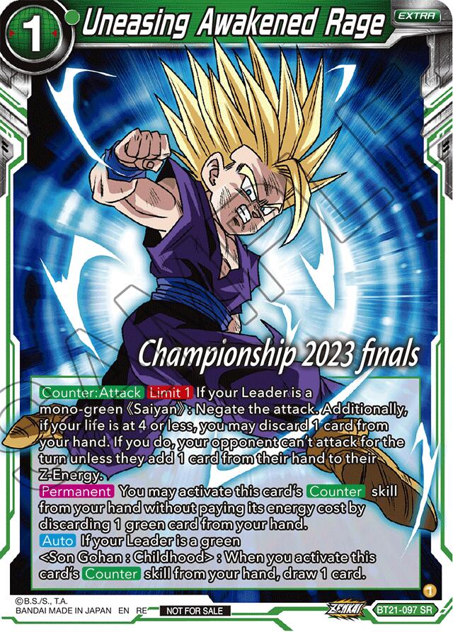 Uneasing Awakened Rage (2023 Championship Finals Celebration Pack) (BT21-097) [Tournament Promotion Cards] | Black Swamp Games