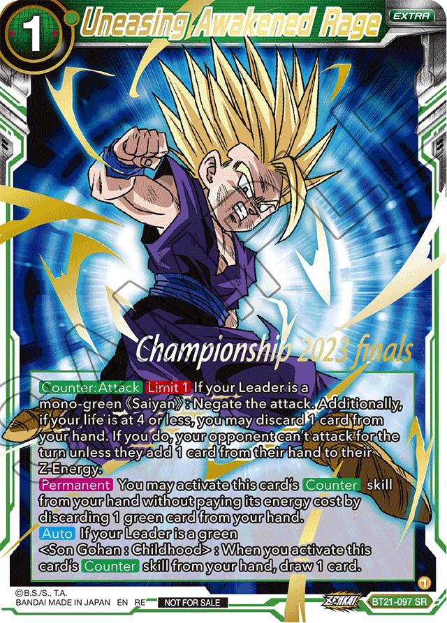Uneasing Awakened Rage (2023 Championship Finals Celebration Pack Deluxe Set) (BT21-097) [Tournament Promotion Cards] | Black Swamp Games