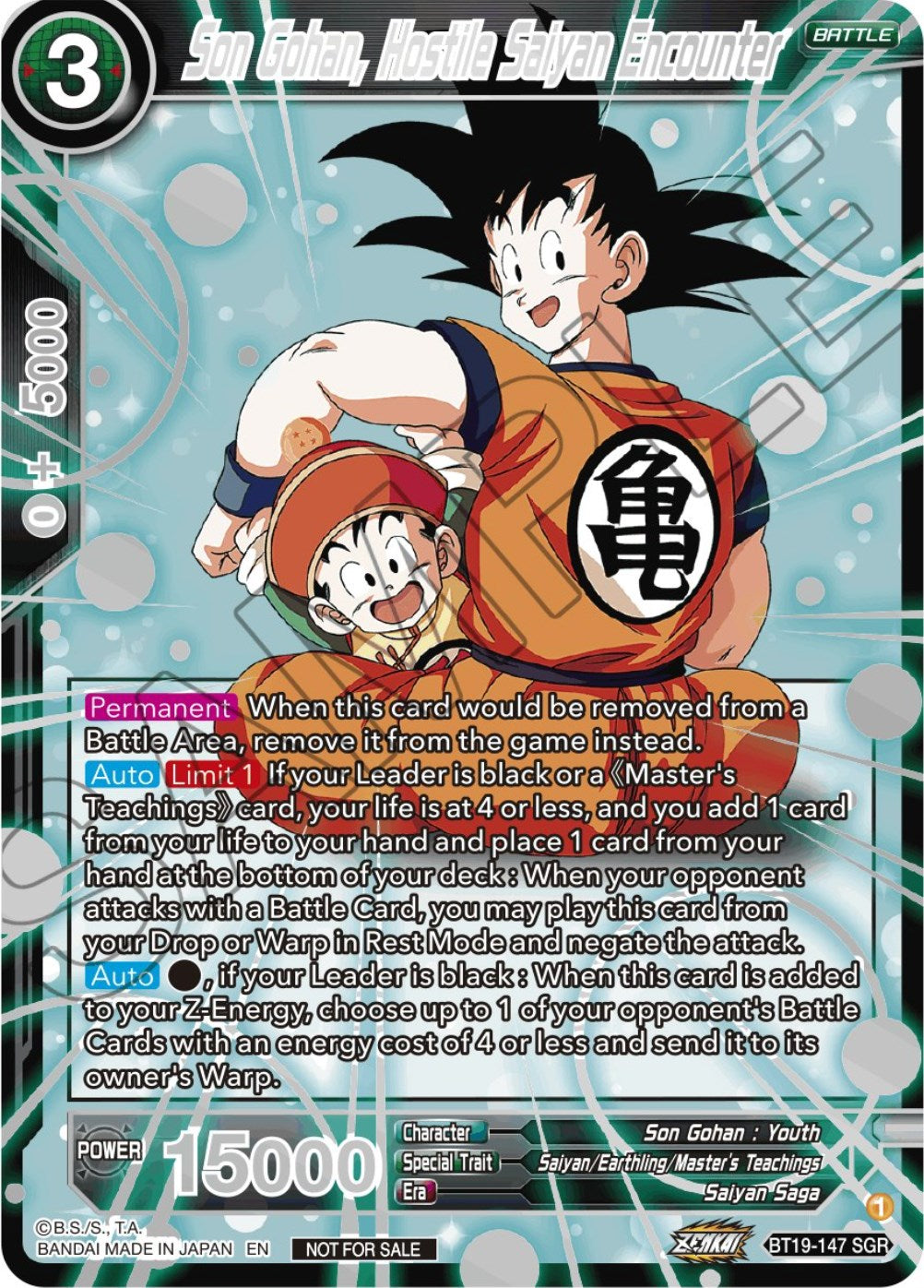 Son Gohan, Hostile Saiyan Encounter (Championship 2023 Reward Alternate Art Card Set) (Holo) (BT19-147) [Tournament Promotion Cards] | Black Swamp Games