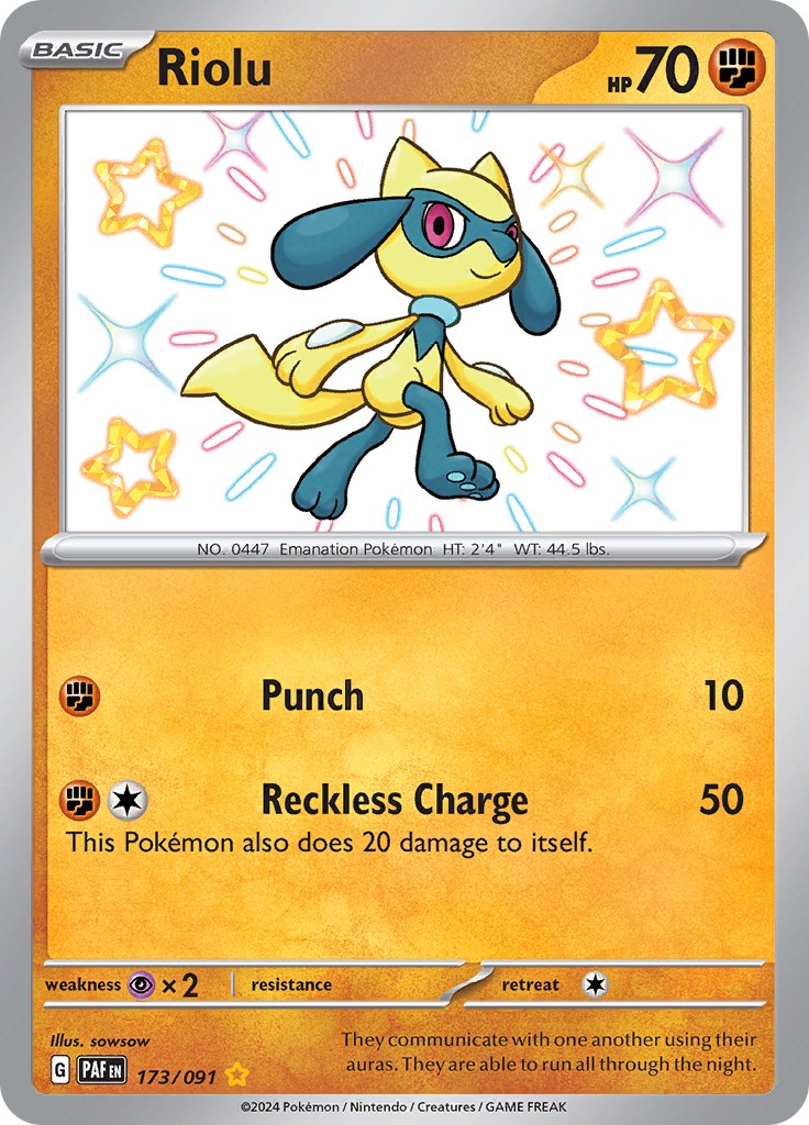 Riolu (173/091) [Scarlet & Violet: Paldean Fates] | Black Swamp Games