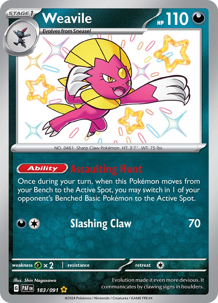 Weavile (183/091) [Scarlet & Violet: Paldean Fates] | Black Swamp Games