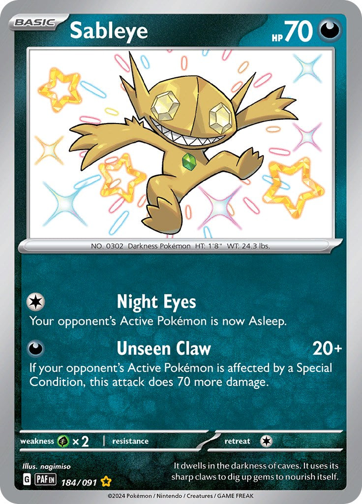 Sableye (184/091) [Scarlet & Violet: Paldean Fates] | Black Swamp Games