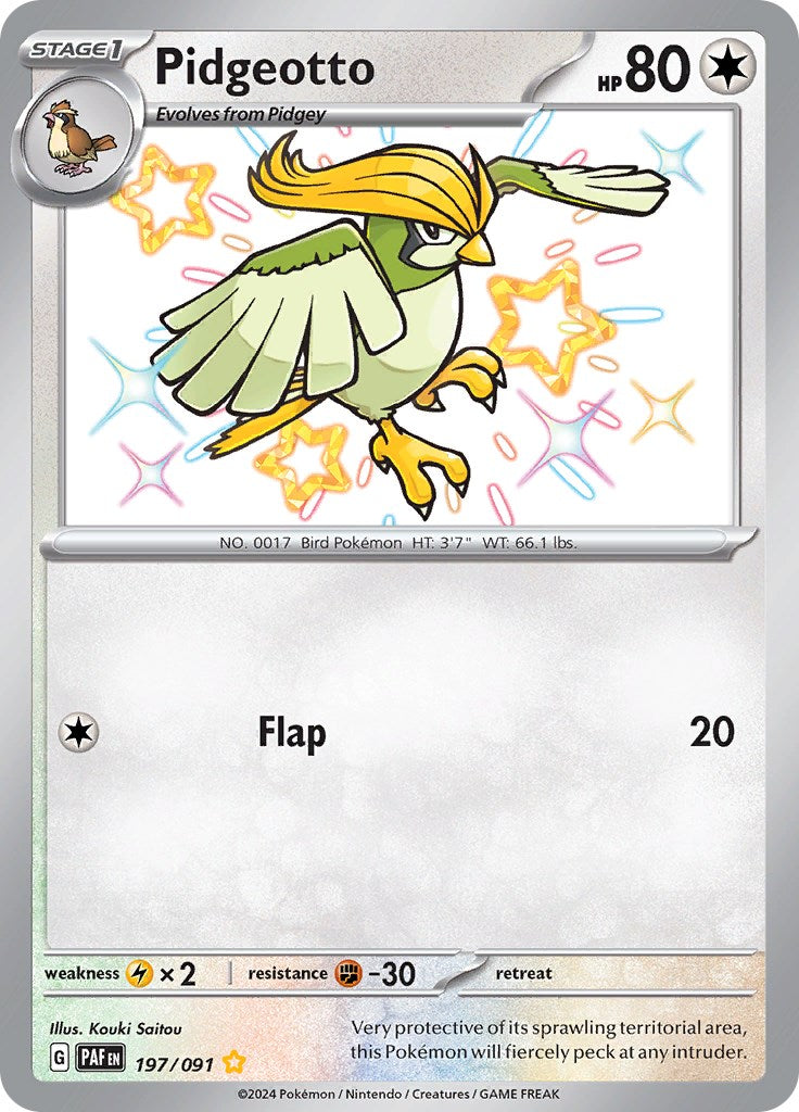 Pidgeotto (197/091) [Scarlet & Violet: Paldean Fates] | Black Swamp Games