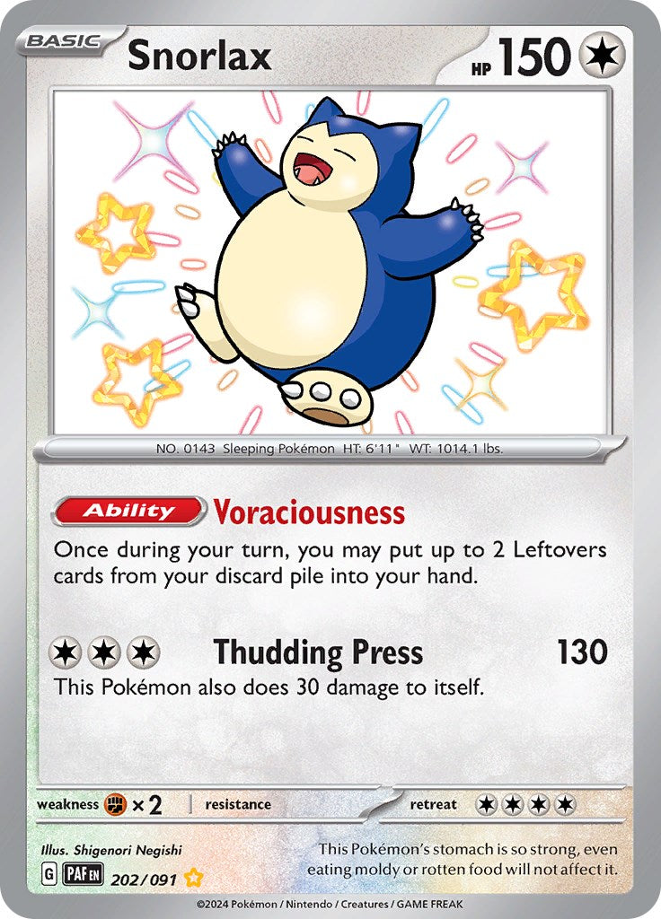 Snorlax (202/091) [Scarlet & Violet: Paldean Fates] | Black Swamp Games