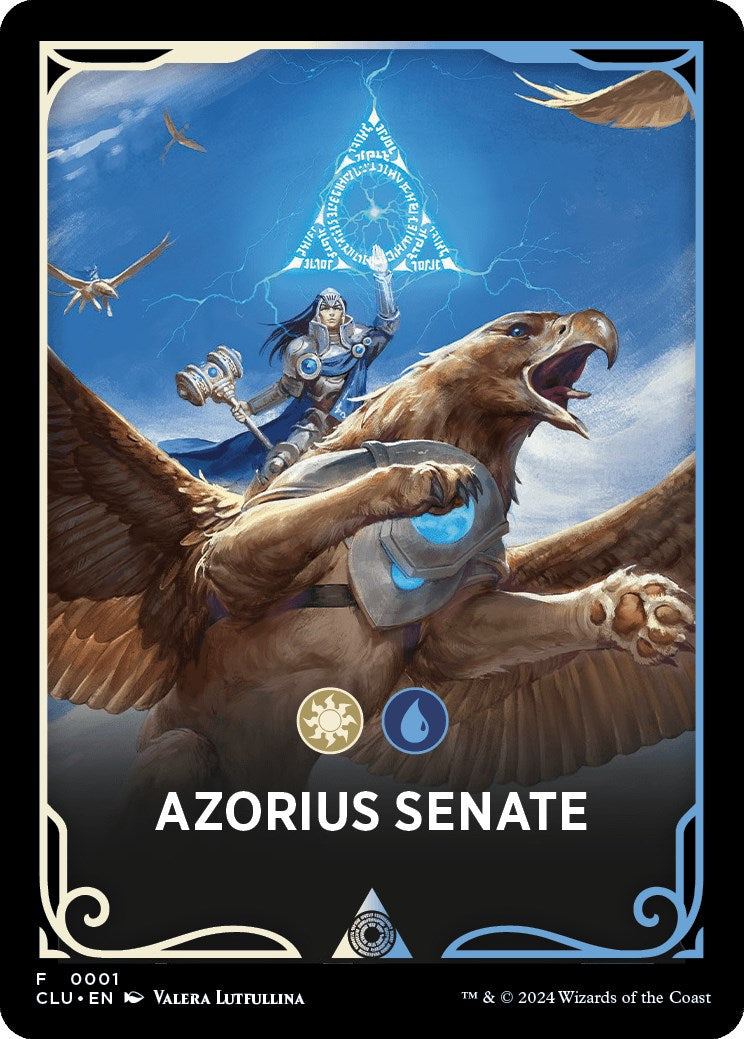 Azorius Senate Theme Card [Ravnica: Clue Edition Tokens] | Black Swamp Games