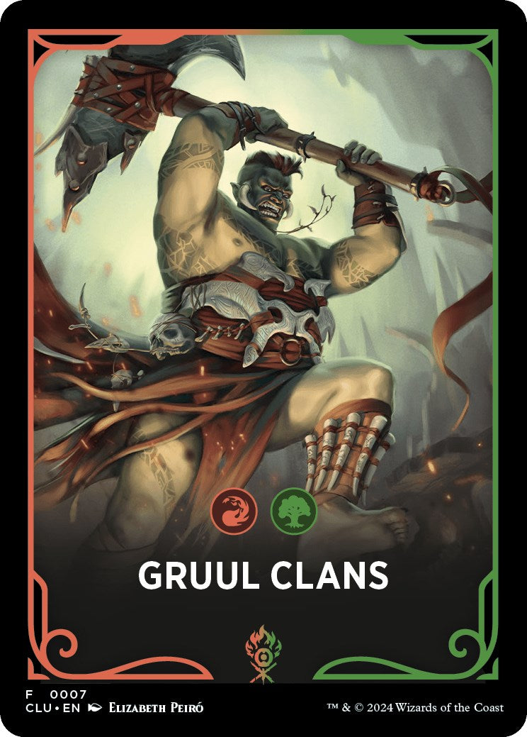 Gruul Clans Theme Card [Ravnica: Clue Edition Tokens] | Black Swamp Games