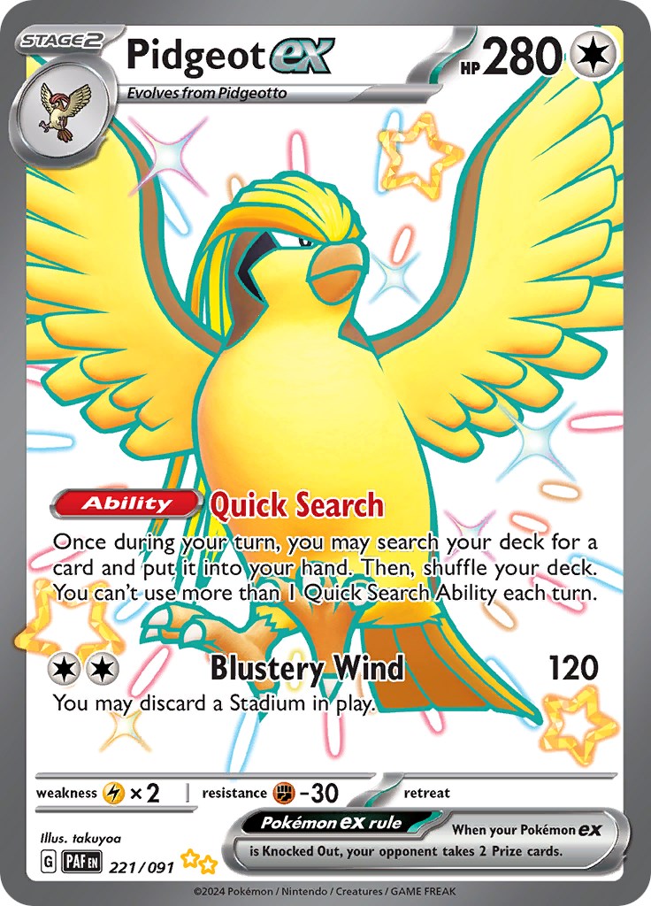 Pidgeot ex (221/091) [Scarlet & Violet: Paldean Fates] | Black Swamp Games