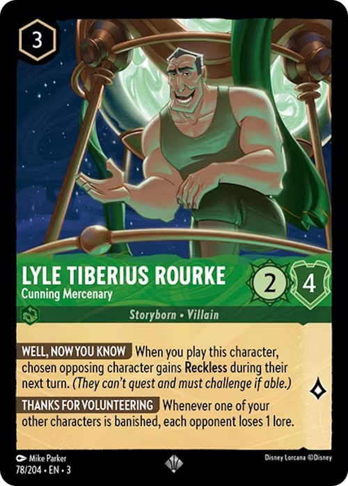 Lyle Tiberius Rourke - Cunning Mercenary (78/204) [Into the Inklands] | Black Swamp Games