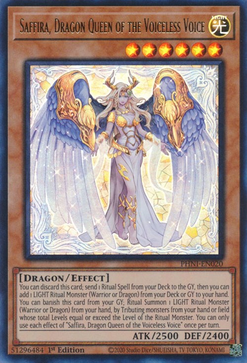 Saffira, Dragon Queen of the Voiceless Voice [PHNI-EN020] Ultra Rare | Black Swamp Games