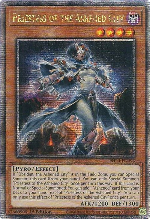 Priestess of the Ashened City [PHNI-EN093] Quarter Century Secret Rare | Black Swamp Games