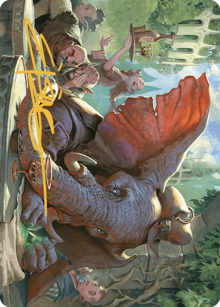 Loxodon Eavesdropper Art Card (Gold-Stamped Signature) [Murders at Karlov Manor Art Series] | Black Swamp Games